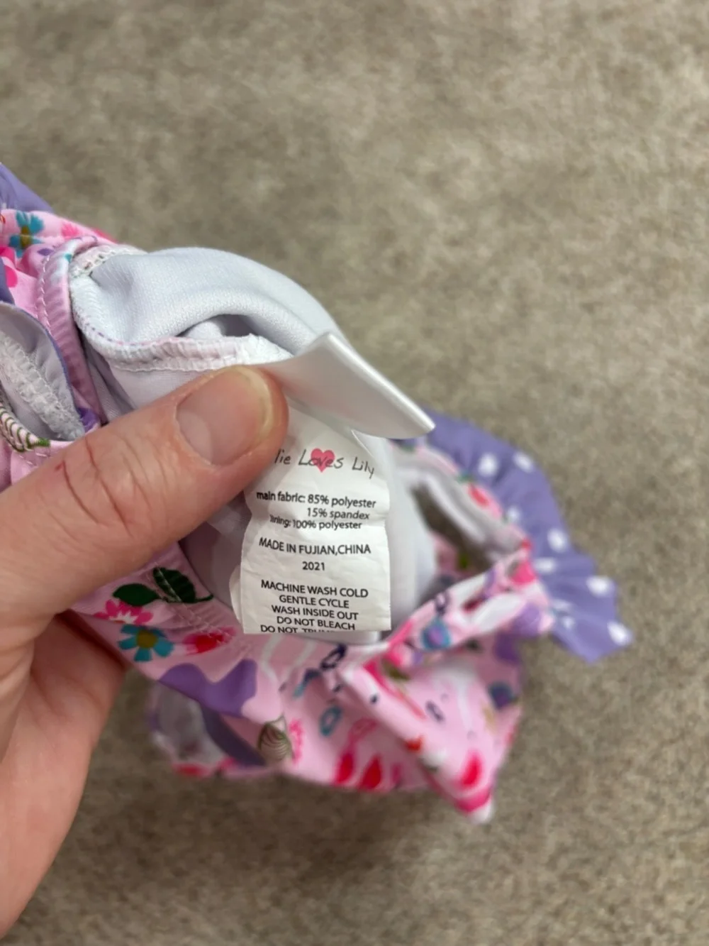 Millie Loves Lily Unicorn Ruffle One-Piece Swimsuit Little Girl Size 5